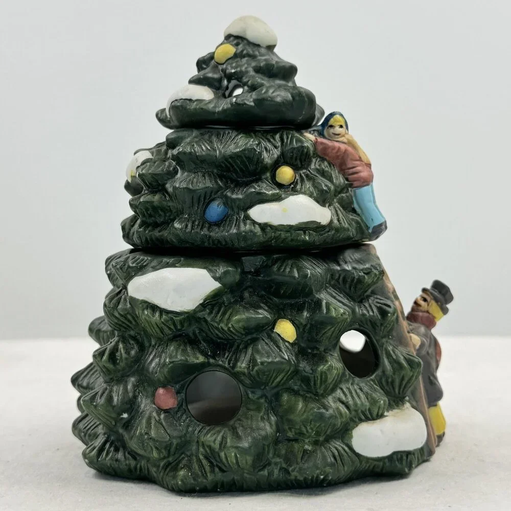 Vintage Dayton Hudson Christmas Tree Potpourri Pot Ladder Climbers Ceramic 5" - Picture 3 of 16